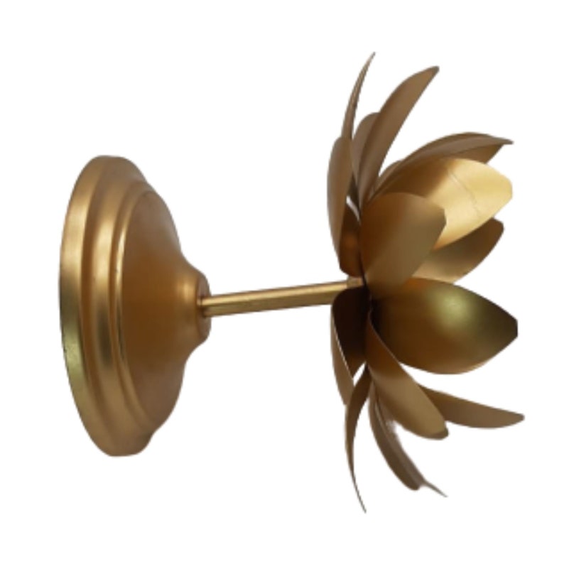 Brass Lotus Tealight Candle Holder: Diwali Decoration Handicraft (Pack Of 2)