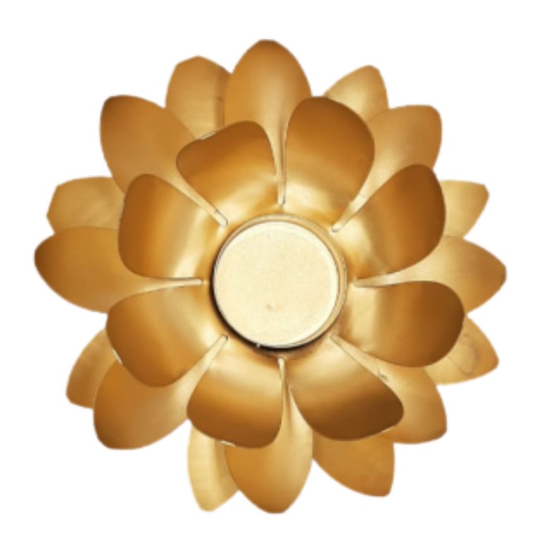 Brass Lotus Tealight Candle Holder: Diwali Decoration Handicraft (Pack Of 2)