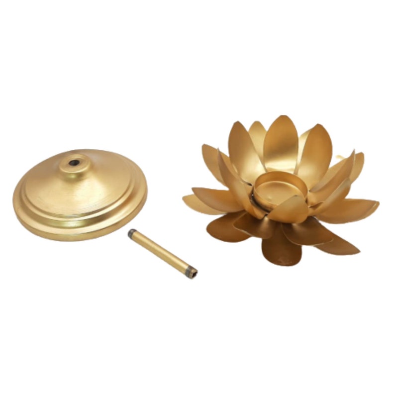 Brass Lotus Tealight Candle Holder: Diwali Decoration Handicraft (Pack Of 2)