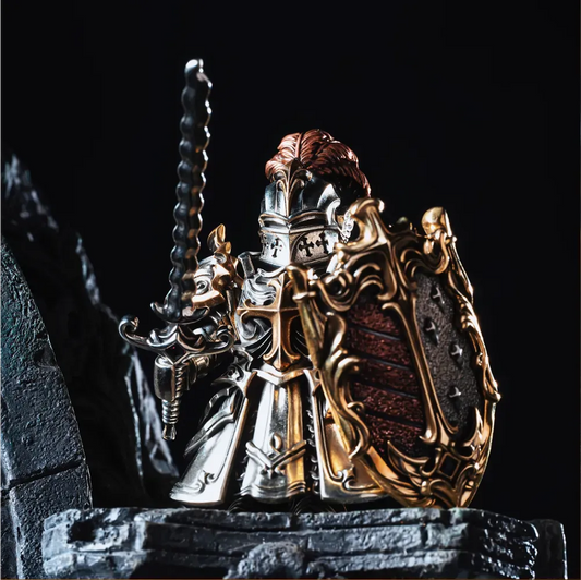 Crimson Templar Collectible Figure Detachable Bronze Copper Knight Statue