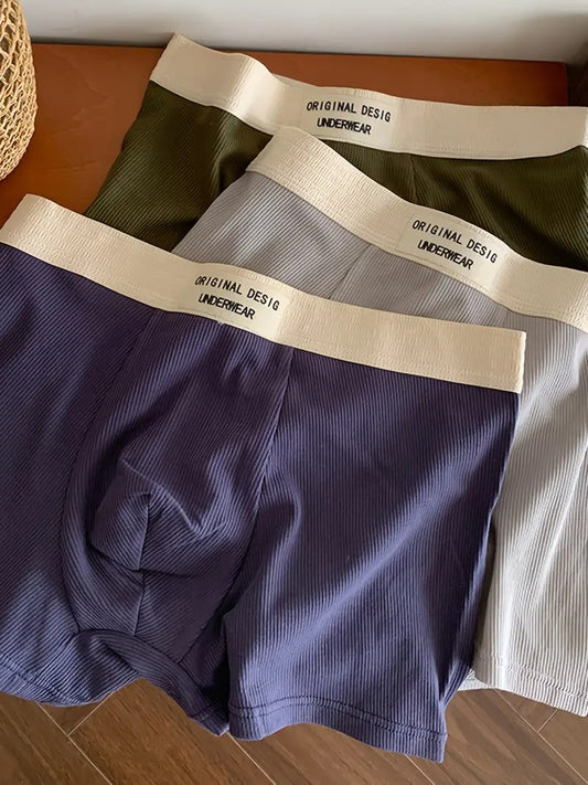 Solid Colors Stretchy Boxer Briefs
