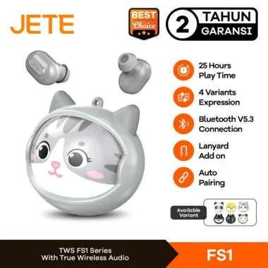 TWS JETE  FS1 Series Gray Cat Earbuds