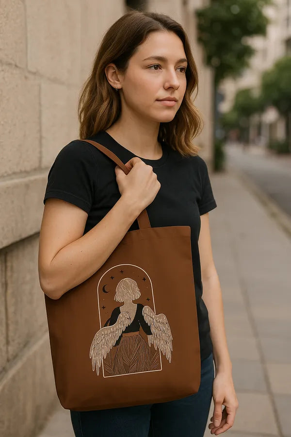 Brown Canvas Casual Tote Bag