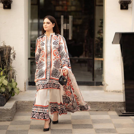 Elegant Printed Kurti Plazzo Dupatta Set