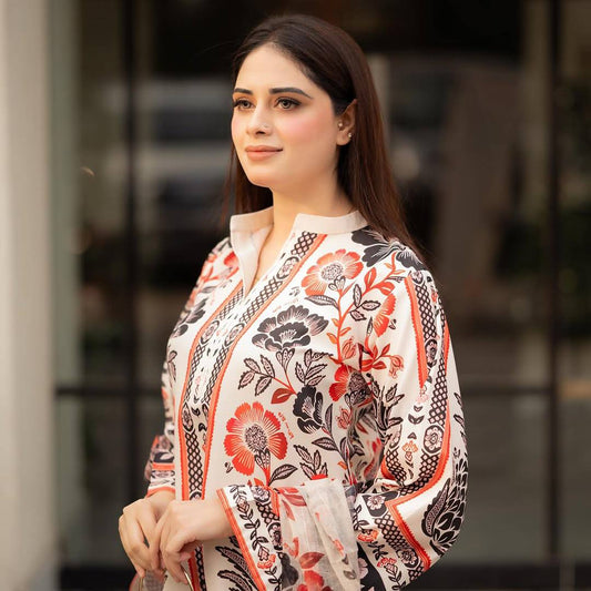Elegant Printed Kurti Plazzo Dupatta Set