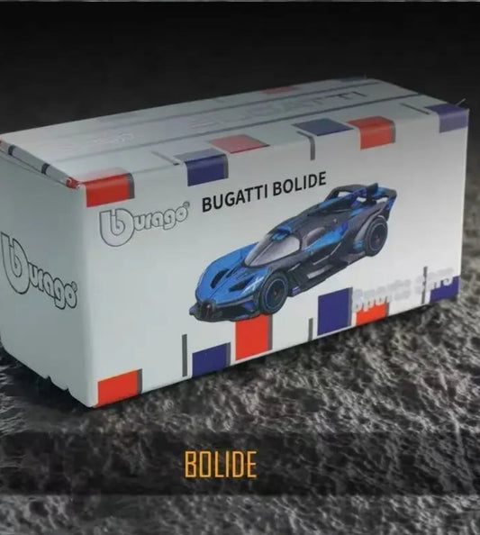 Official Bburago Bugatti Bolide Blue- 1 : 64 Diecast Scale Model