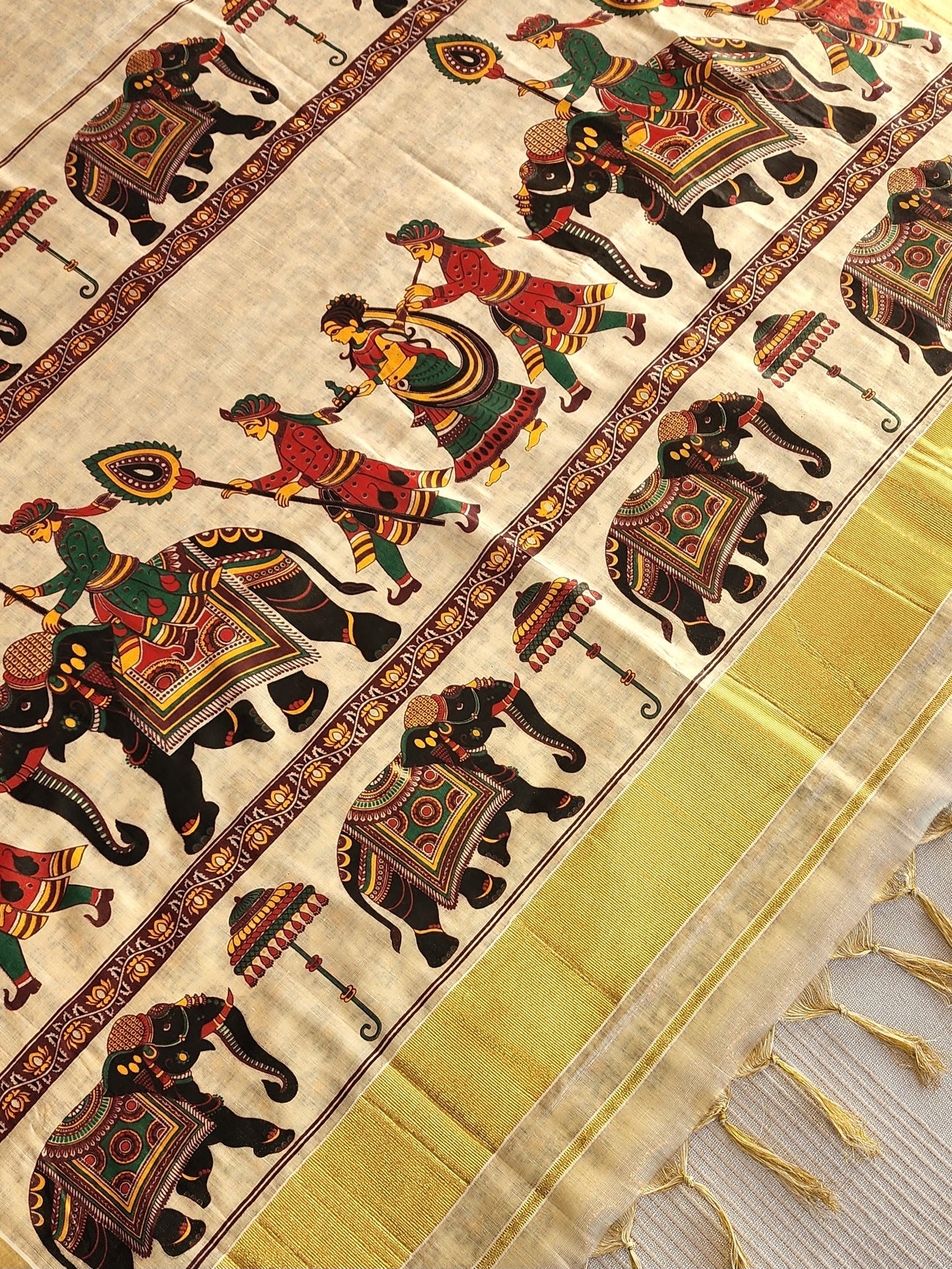Kerala Tissue Saree with Digital Prints