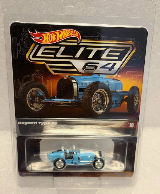 Hot Wheels Collectors RLC Elite 64 BUGATTI TYPE 59 Racer - Light Blue BRAND NEW