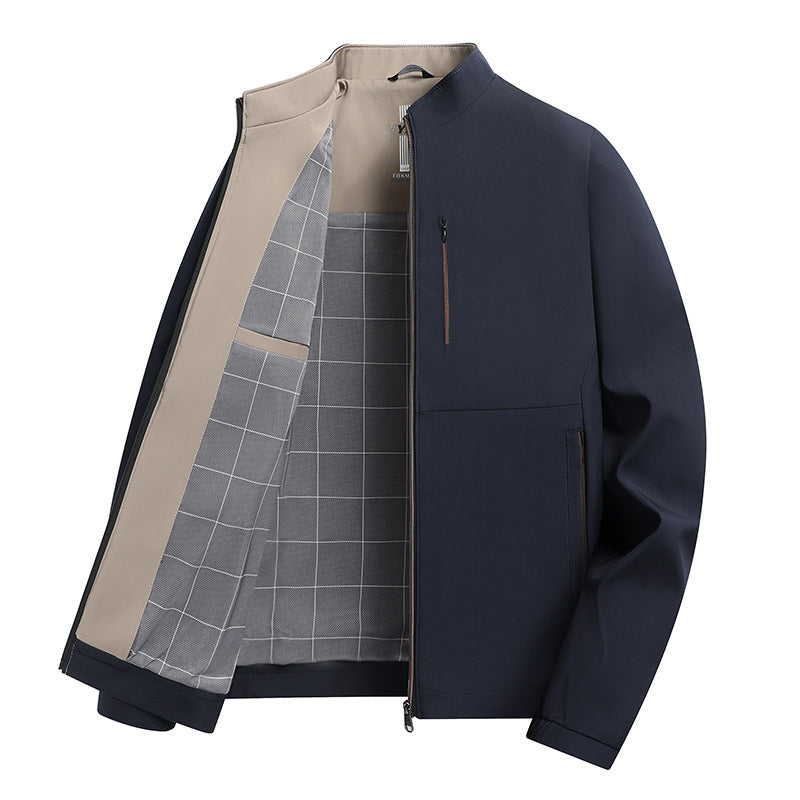 Middle Aged Men's Jacket With Zipper