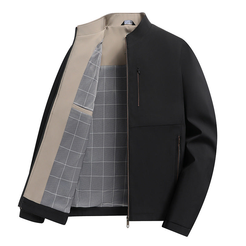 Middle Aged Men's Jacket With Zipper