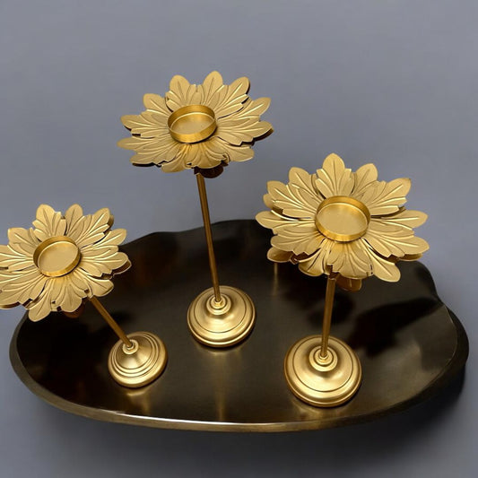 Flower T-light Holder - Set of 3