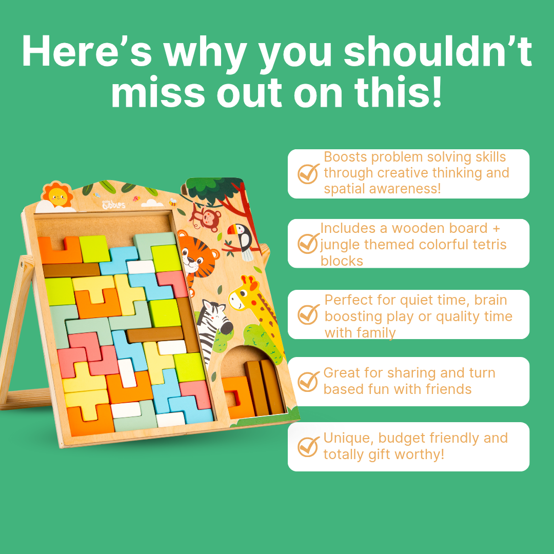Cots and Cuddles Wooden Tetris Board for kids