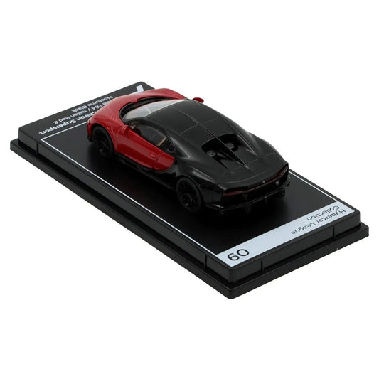 PosterCars 1:64 H09 – Bugatti Chiron Supersport Italian Red & Nocturne Black with Acrylic Box |